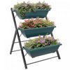 Outsunny Lit De Jardin Sureleve Vertical De 3 Niveaux Avec 3 Boites De Jardiniere, Support De Plante Exterieur Cultivent Le Conteneur Avec Des Trous Qui Fuient Pour Patio De Balcon Exterieur, Vert