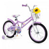 Costway 18\" Velo Fille Avec Panier Roues D'entrainement Amovibles Frein A Main De Siege Reglable Frein De Montagne Violet