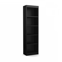 Bibliothèque étroite Axess à 5 tablettes - noir solide