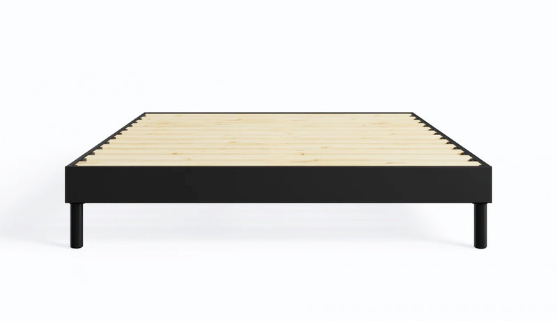 Cadre de lit plateforme simple Smart Base Essential en métal - noir