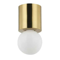 Plafonnier affleuré Theron de Dainolite en forme de globe, avec fini laiton vieilli et 1 ampoule