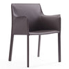 Chaise de salle à manger Paris de Manhattan Comfort en cuir à équipement - grise