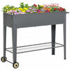 Outsunny Lit De Jardin Sureleve Outsunny 41\" X 15\" X 32\" Sureleve Avec 2 Roues, Etagere Inferieure Pour Ranger Les Outils Et Trou De Drainage De L'eau, Gris 