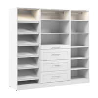 Système de garde-robe et pièce-penderie modulaire Florence de Bestar de 85 po avec éclairages à DEL,