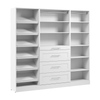Système de garde-robe et pièce-penderie modulaire Florence de Bestar de 85 po avec tiroirs et tablettes pour chaussures de style Shaker - blanc