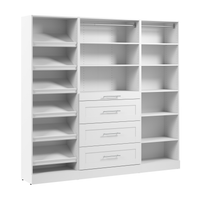 Système de garde-robe et pièce-penderie modulaire Florence de Bestar de 85 po avec tiroirs et tablettes pour chaussures de style Shaker - blanc