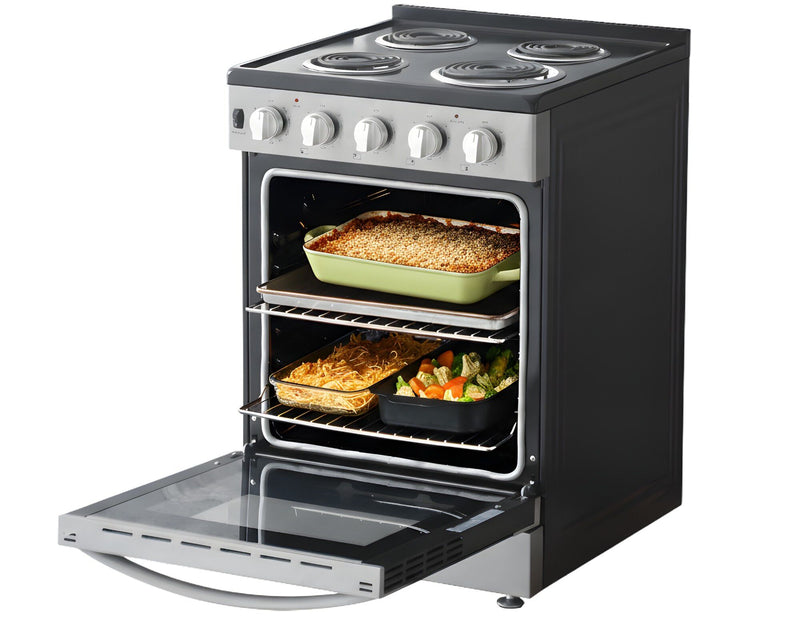 Cuisinière électrique amovible Kenmore de 24 po avec commandes à l’avant et éléments en serpentin - acier inoxydable - KKCTR24-FC-SS 