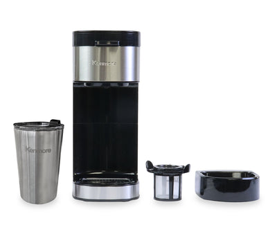 Kenmore Single Serve Coffee Maker with Travel Mug – Black - KKCMKCM-B | Cafetière Kenmore à portion individuelle avec tasse de voyage - noire - KKCMKCM-B