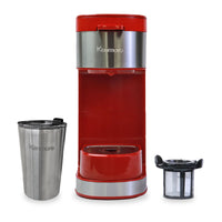  Cafetière Kenmore à portion individuelle avec tasse de voyage - rouge - KKCMKCM-R