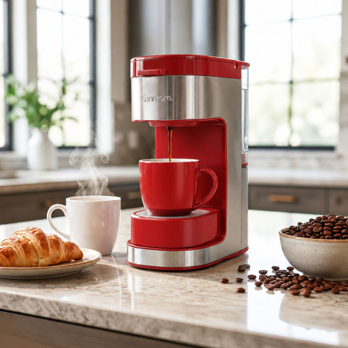 Cafetière Kenmore à portion individuelle avec tasse de voyage - rouge - KKCMKCM-R