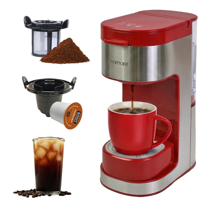 Cafetière Kenmore à portion individuelle avec tasse de voyage - rouge - KKCMKCM-R