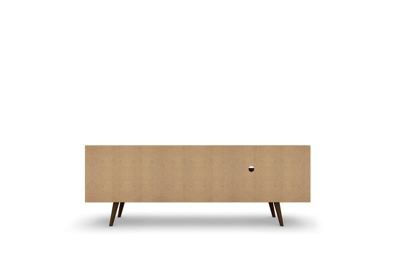 Meuble pour téléviseur Liberty de Manhattan Comfort de 62,99 po de style moderne du milieu du 20e siècle avec 3 tablettes et 2 portes - brun rustique