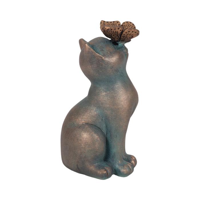 Chat de 7 po avec papillon sur le nez - multicolore