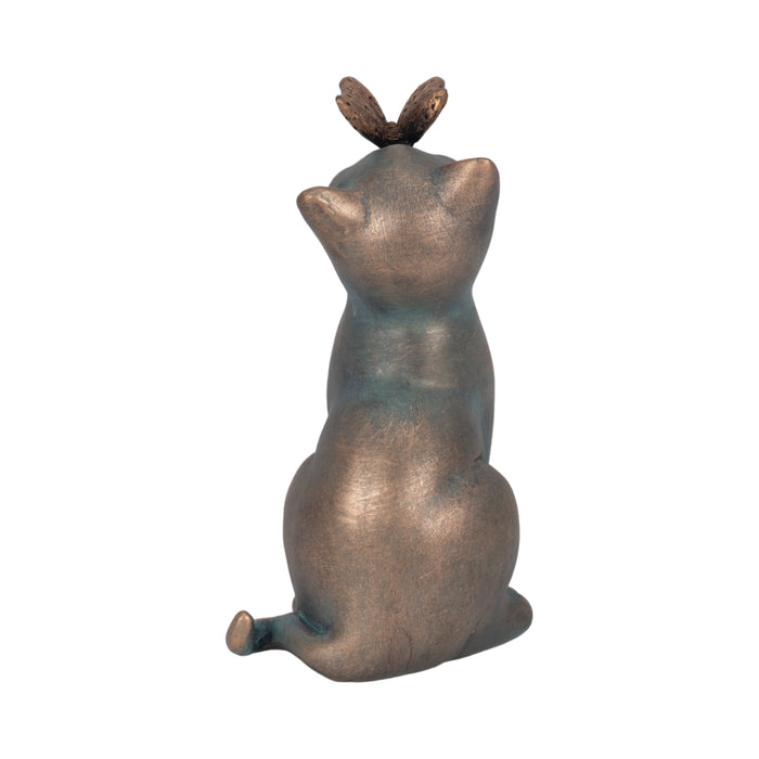 Chat de 7 po avec papillon sur le nez - multicolore