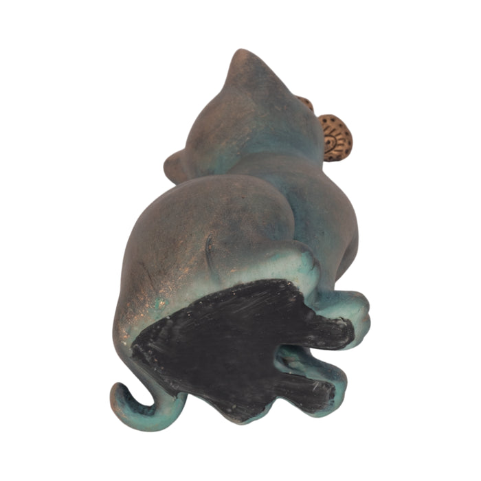 Chat de 7 po avec papillon sur le nez - multicolore