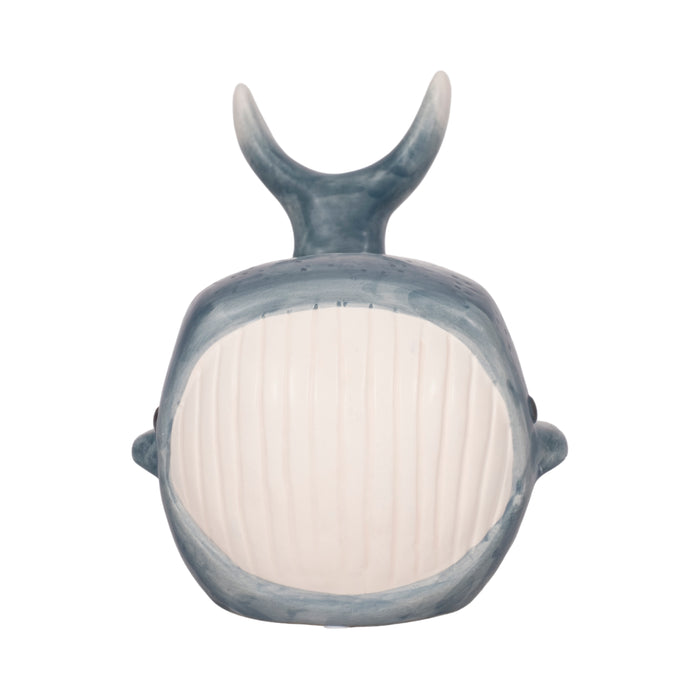 Décoration de baleine bleue de 8 po - bleue et blanche