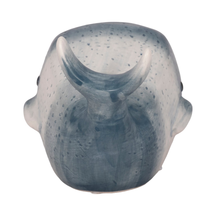 Décoration de baleine bleue de 8 po - bleue et blanche