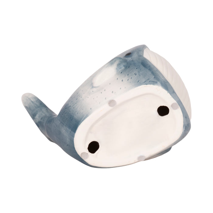 Décoration de baleine bleue de 8 po - bleue et blanche