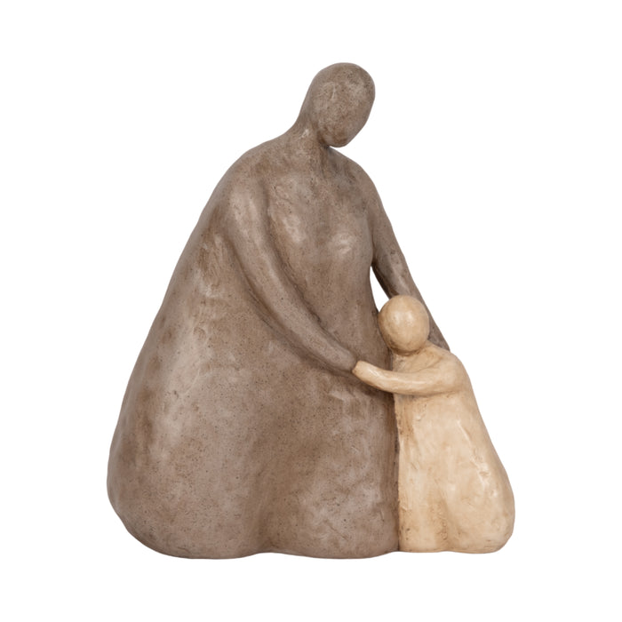 Parent et enfant de 10 po en résine - brun