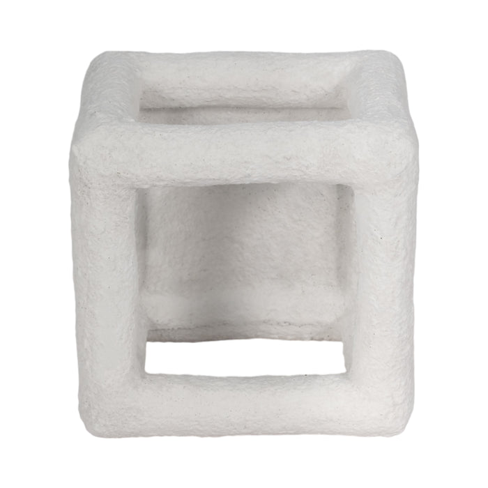 Cube ouvert texturé de 6 po - blanc