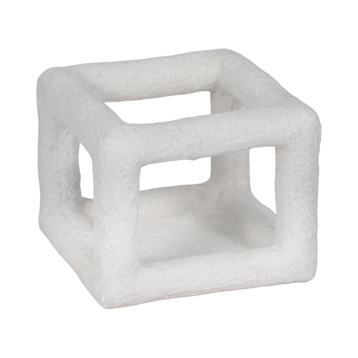 Cube ouvert texturé de 6 po - blanc