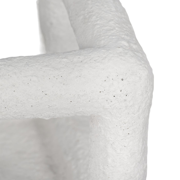 Cube ouvert texturé de 6 po - blanc
