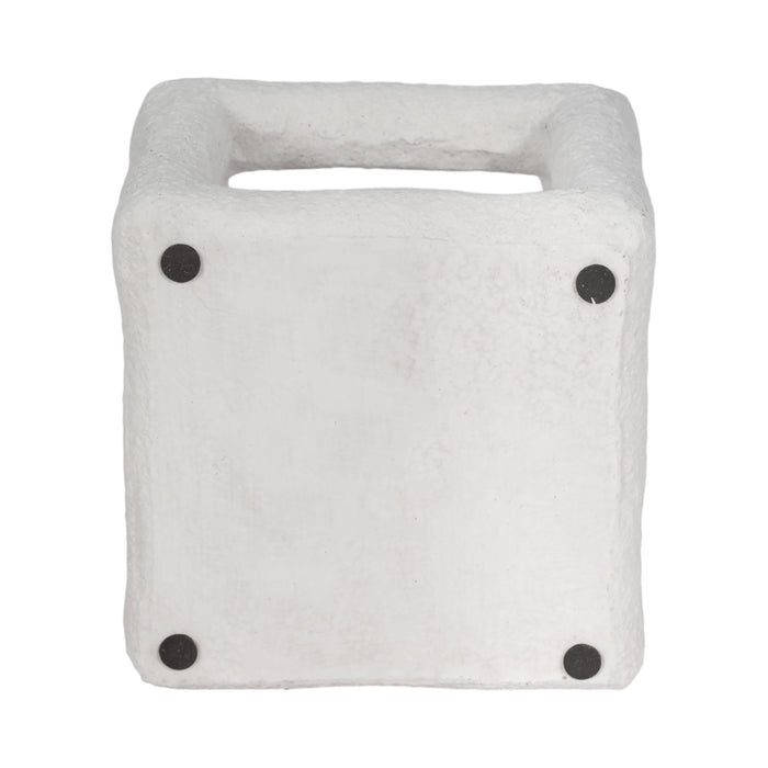 Cube ouvert texturé de 6 po - blanc