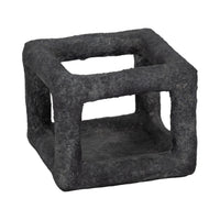  Cube ouvert texturé de 6 po - noir