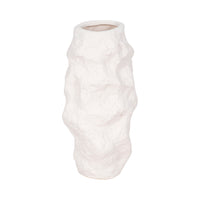 Vase de 11 po en céramique à texture irrégulière - blanc