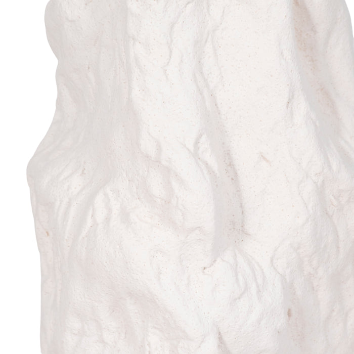Vase de 17 po en céramique à texture irrégulière - blanc