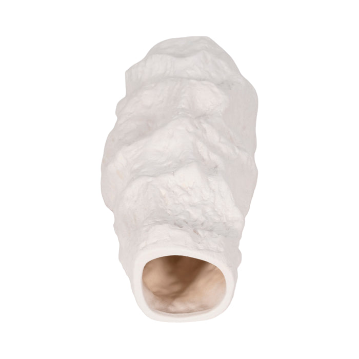 Vase de 17 po en céramique à texture irrégulière - blanc