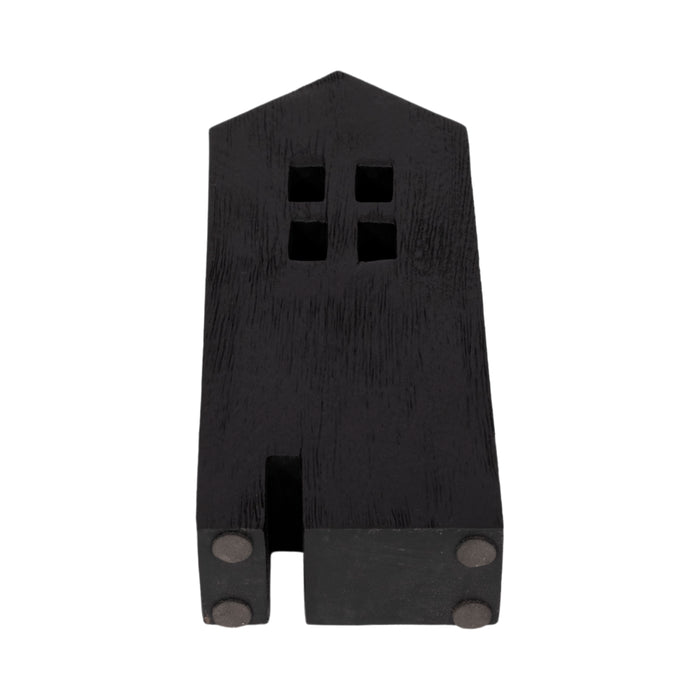 Article décoratif de table maison de 10 po en bois - noir