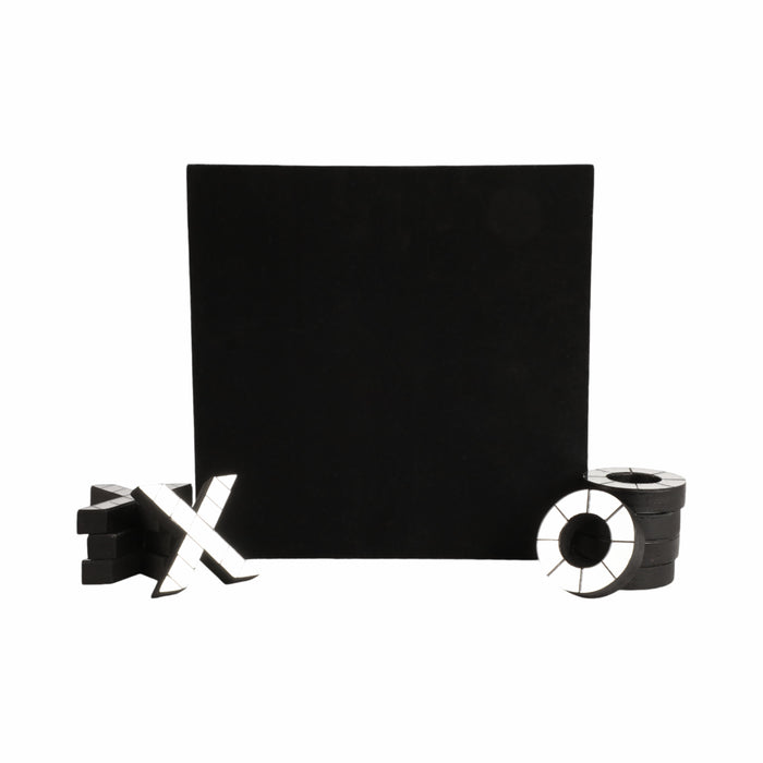 Jeu de tic-tac-toe de 12 po en bois à effet mosaïque disco - argenté