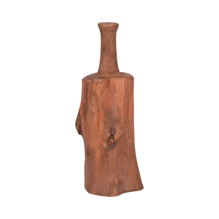 Article décoratif de table bouteille de 18 po en bois recyclé - brun