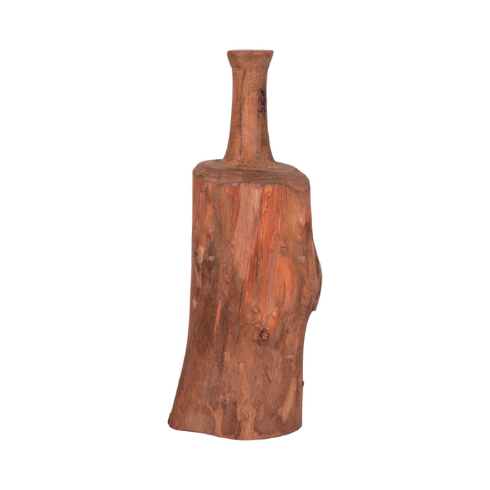 Article décoratif de table bouteille de 18 po en bois recyclé - brun