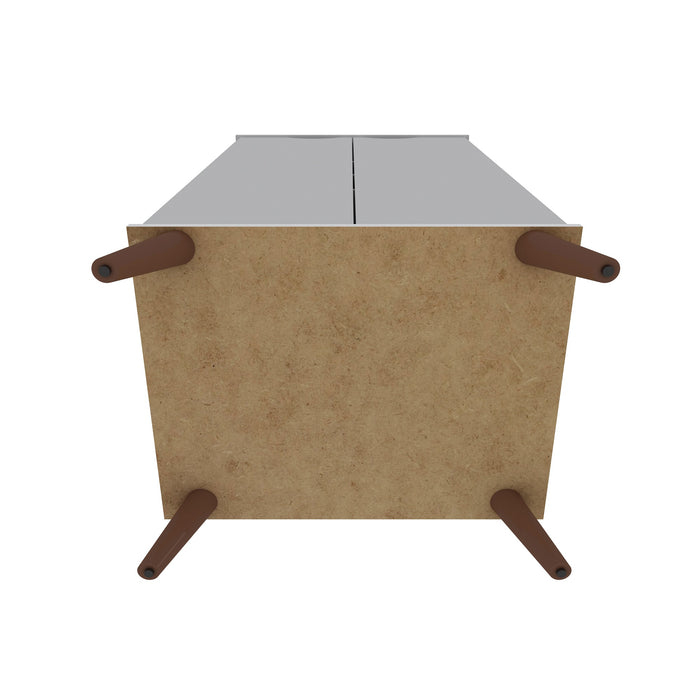 Armoire à chaussures Hampton de Manhattan Comfort avec 4 tablettes et pattes en bois massif - blanche