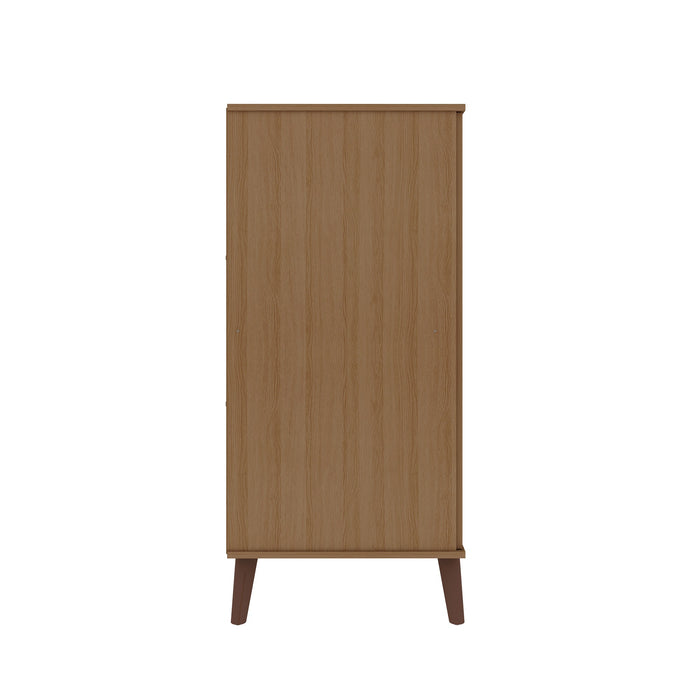 Armoire à chaussures Hampton de Manhattan Comfort avec 4 tablettes et pattes en bois massif - crème d'érable