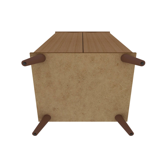 Armoire à chaussures Hampton de Manhattan Comfort avec 4 tablettes et pattes en bois massif - crème d'érable