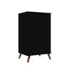 Armoire à chaussures Hampton de Manhattan Comfort avec 4 tablettes et pattes en bois massif - noire