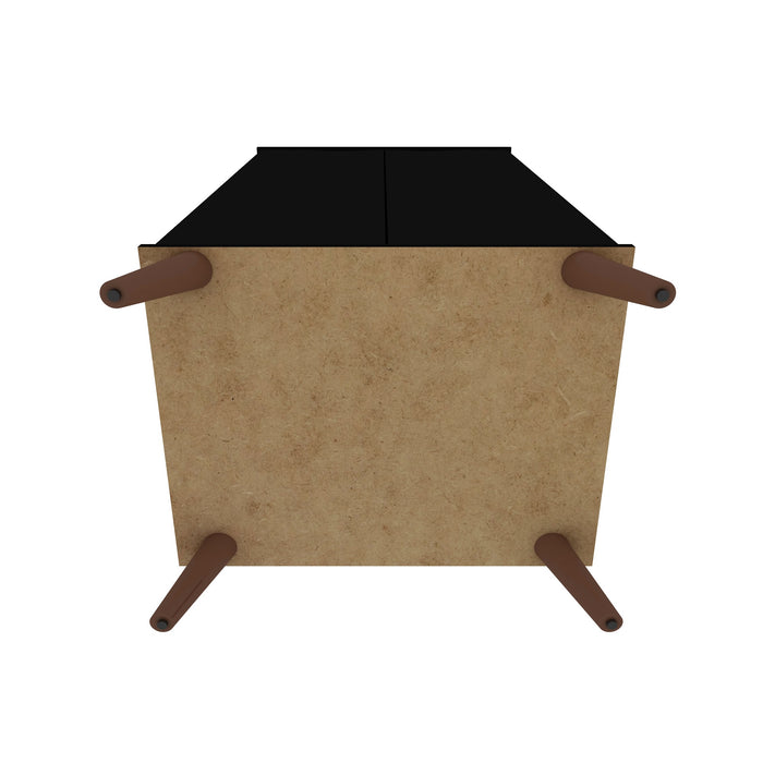 Armoire à chaussures Hampton de Manhattan Comfort avec 4 tablettes et pattes en bois massif - noire