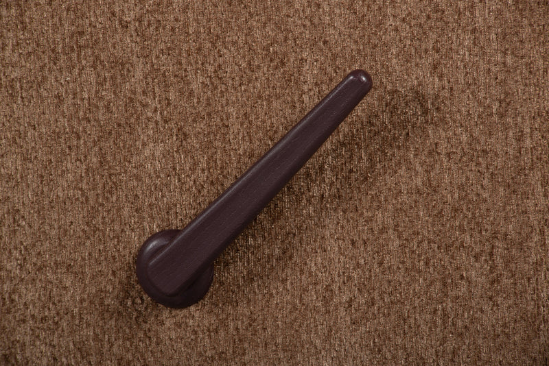 Fauteuil berçant inclinable de 35 po fabriqué au Canada en tissu de chenille - brun