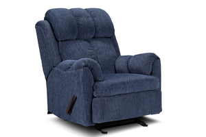Fauteuil berçant inclinable de 35 po fabriqué au Canada en tissu de chenille - bleu marine
