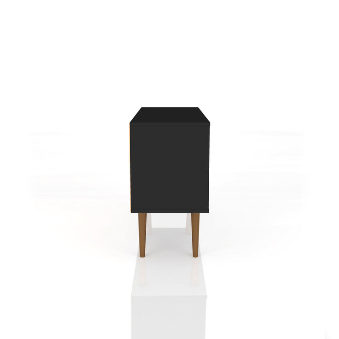 Meuble pour téléviseur Liberty de Manhattan Comfort de 42,52 po de style moderne du milieu du 20e siècle avec 2 tablettes et 1 porte - noir