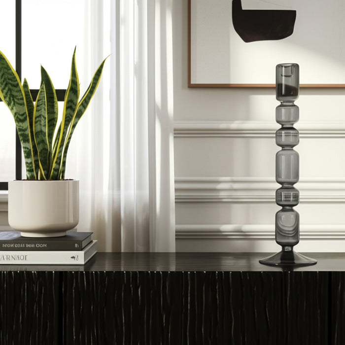 Bougeoir de 12 po à bulles mixtes - noir