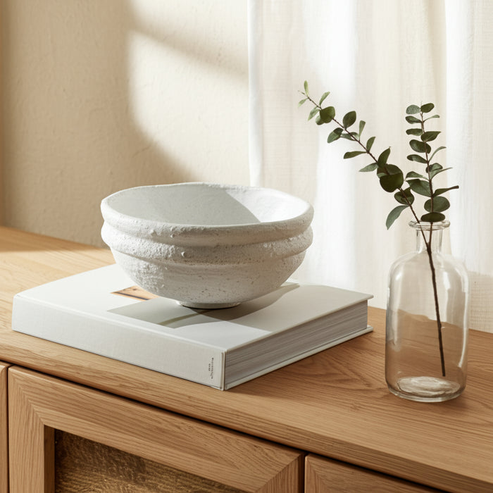 Bol texturé de 12 po x 12 po - blanc