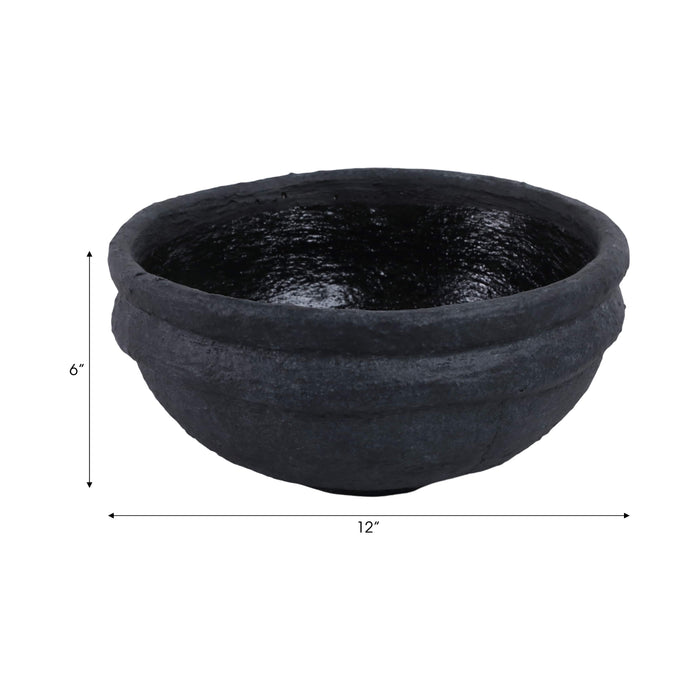 Bol texturé de 12 po x 12 po - noir