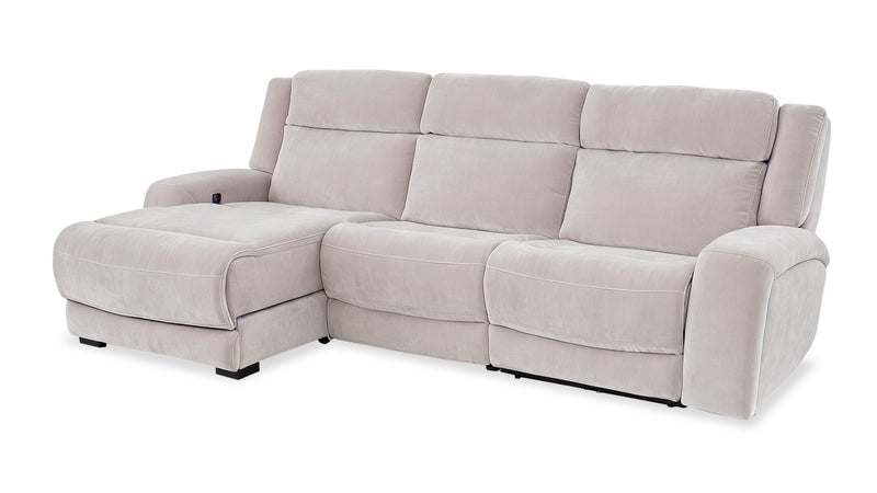 Sofa sectionnel de gauche à inclinaison électrique Legacy de Shaquille O’Neal Home 3 pièces avec confort Shaq-o-pedic - gris 