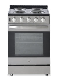 Cuisinière électrique amovible Kenmore de 24 po avec commandes à l’avant et éléments en serpentin - acier inoxydable - KKCTR24-FC-SS