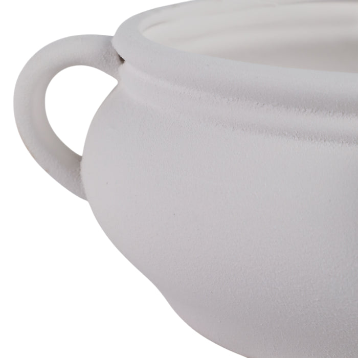 Bol texturé de 12 po avec poignées - blanc