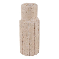  Bougeoir de 5 po x 2 po en travertin à bord brut - tan